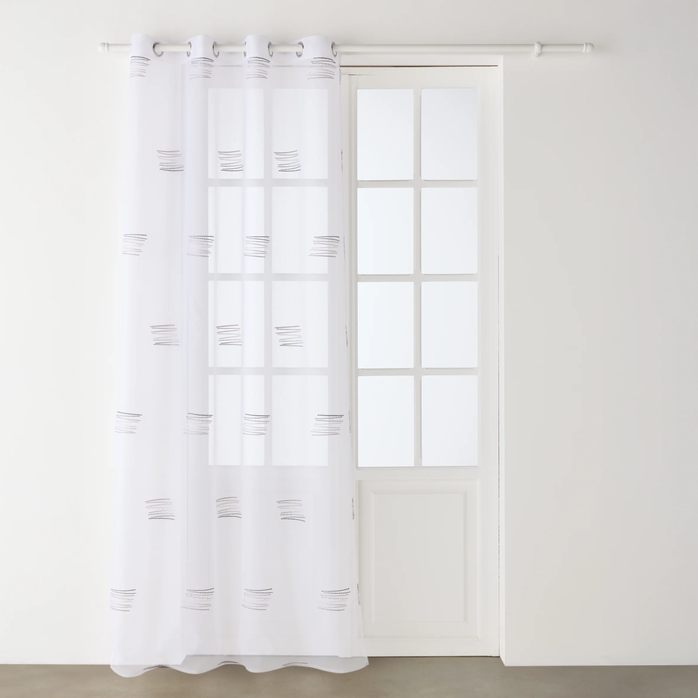 Voilage MOISSON coloris camaïeux de gris 140 x 240 cm