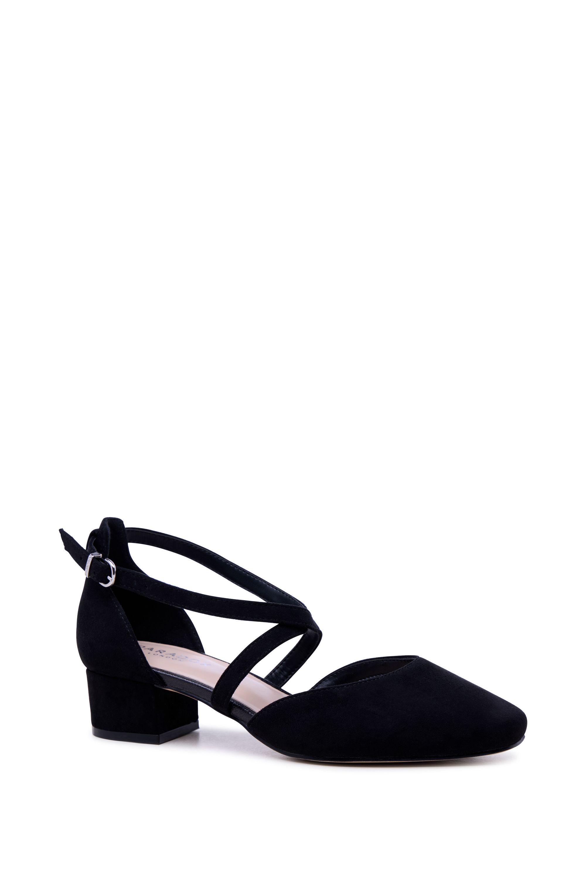 Paradox London Gemma' Wide Fit Cross Front Low Heel Shoes