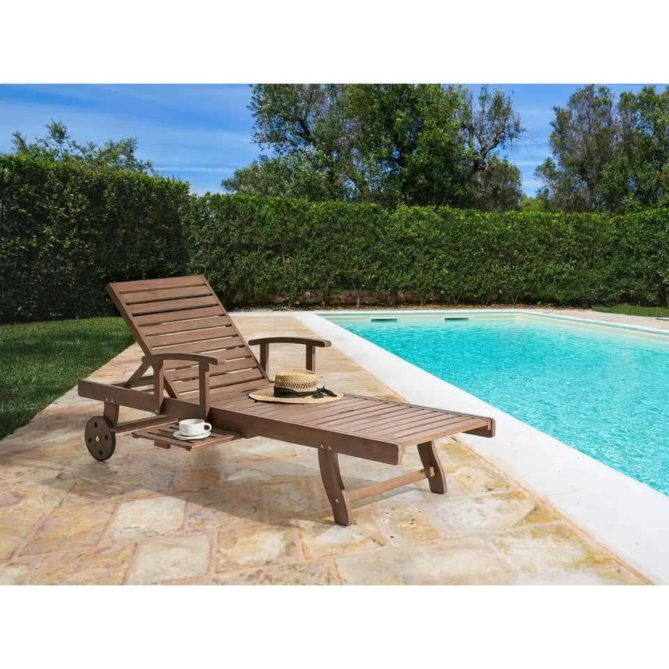 AMANTEA - Ligstoel - Donkerbruin - Acaciahout
