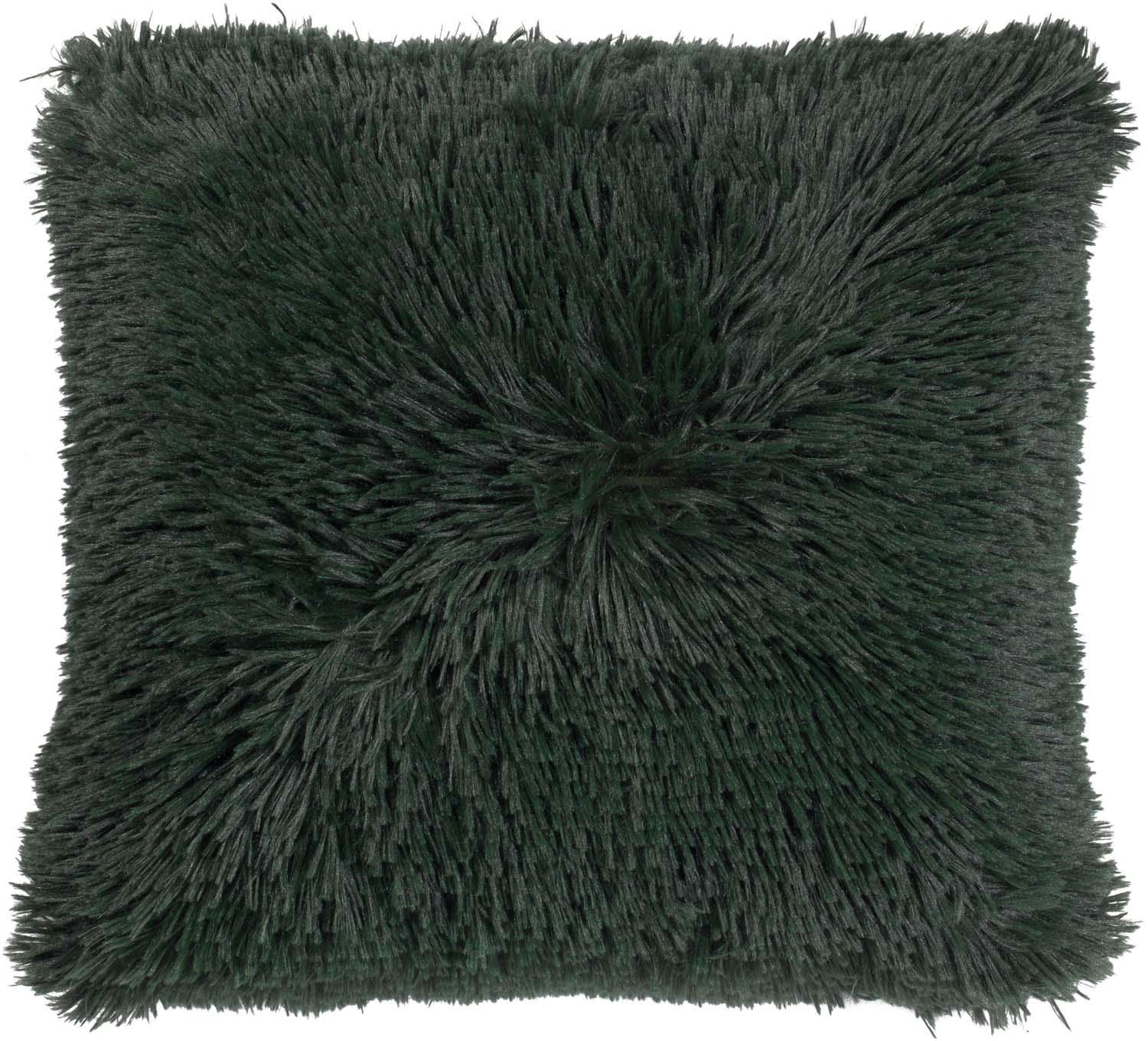- Housse de coussin vert fausse fourrure-45x45 cm uni