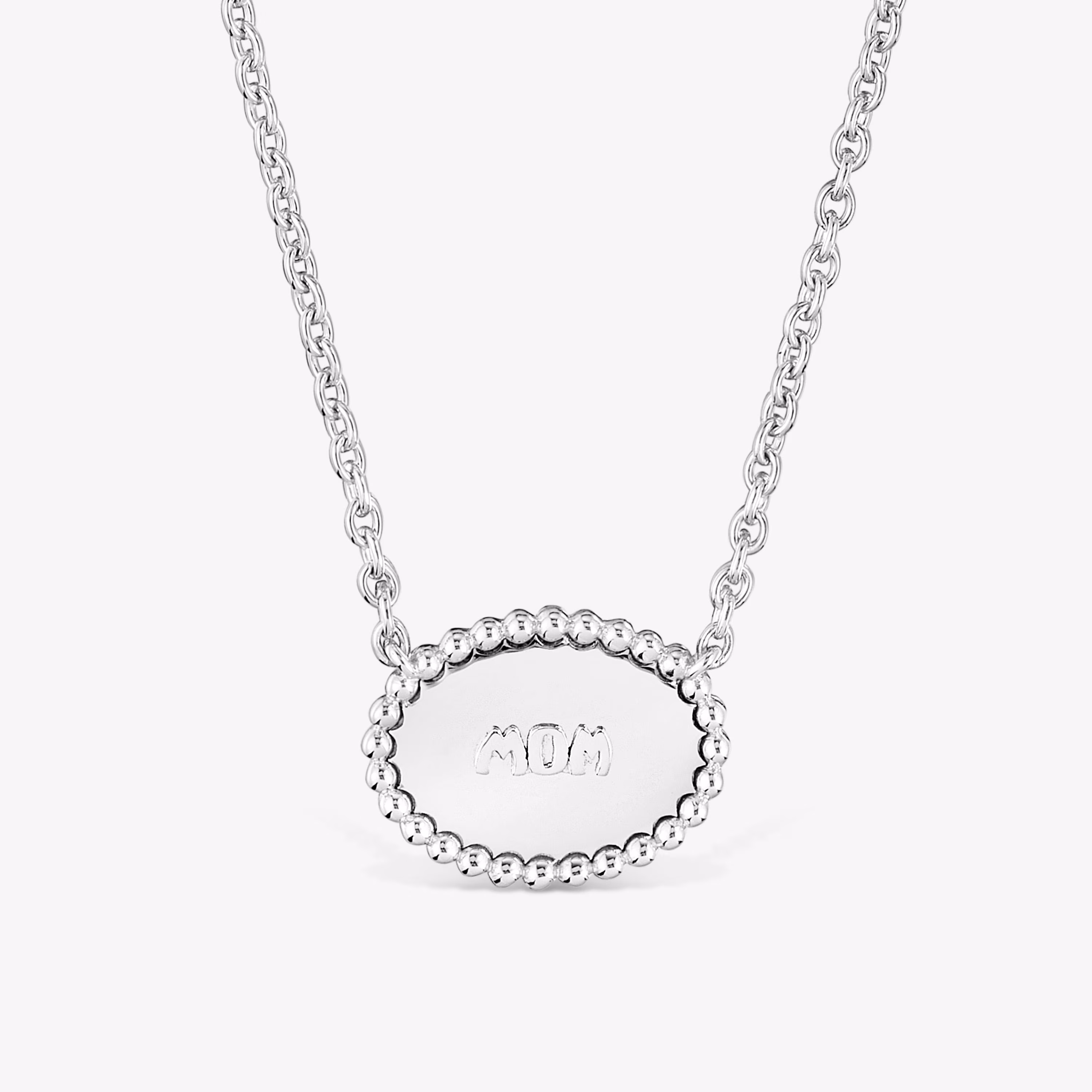 Collar corto de plata placa TOUS Mom