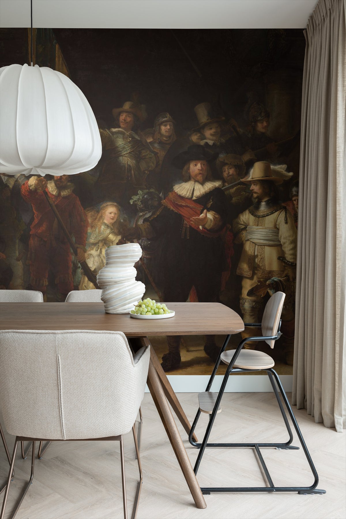 Sanders & Sanders fotobehang De Nachtwacht van Rembrandt van Rijn bruin - 300 x 279 cm - 950063