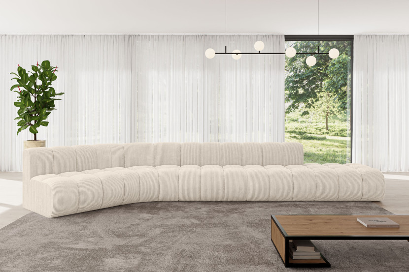 Narożnik lewostronny modułowy Brilo-L2 - 471x174x70 cm Beżowy