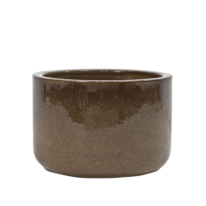 Pot en terre cuite Glazed brun Ø 30,5 x 20 cm