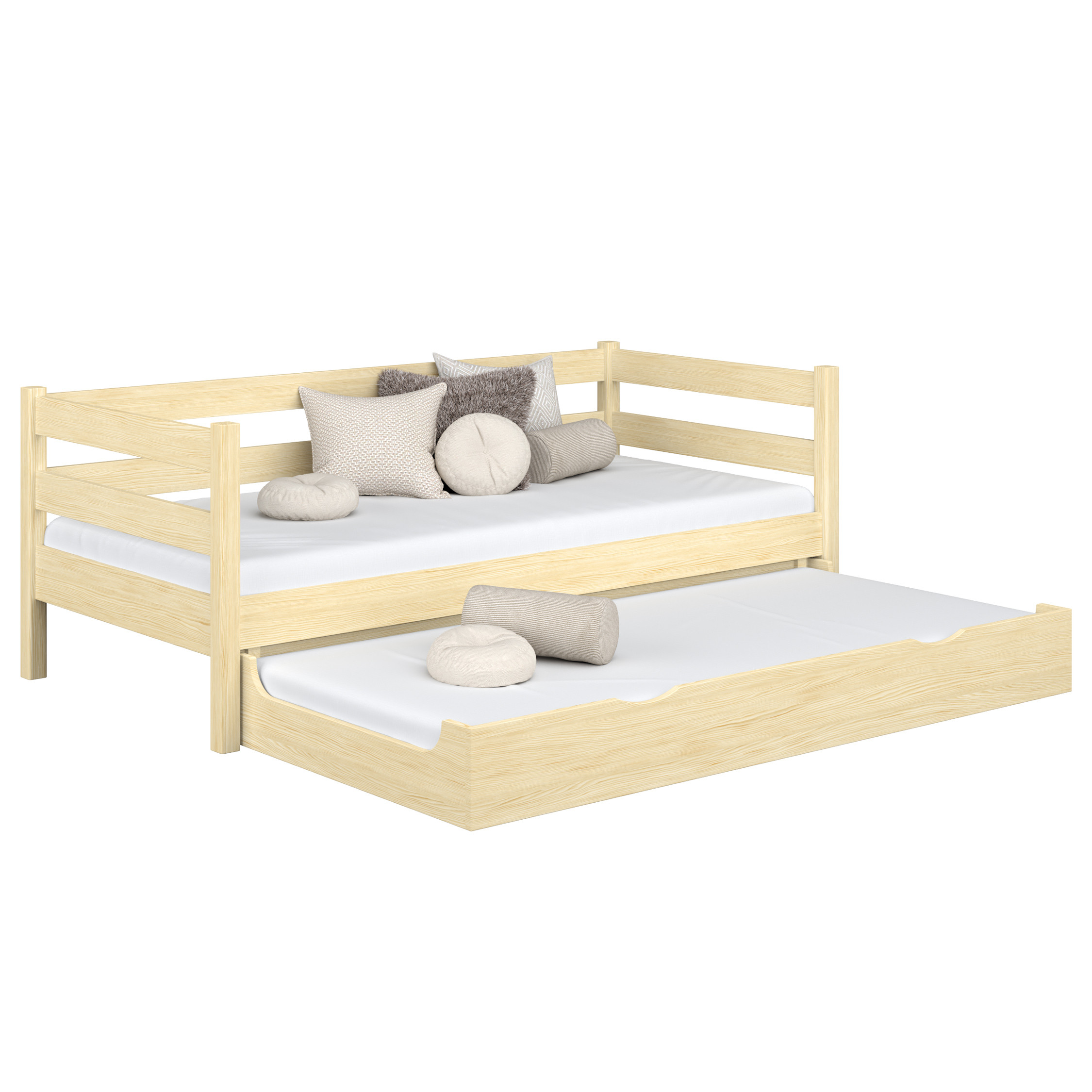 Drewniane łóżko sofa z szufladą na materac N01
