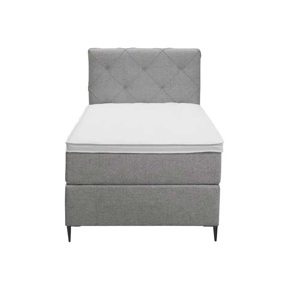 Boxspring Liv geruit - lichtgrijs - 90x200 cm - slanke poot