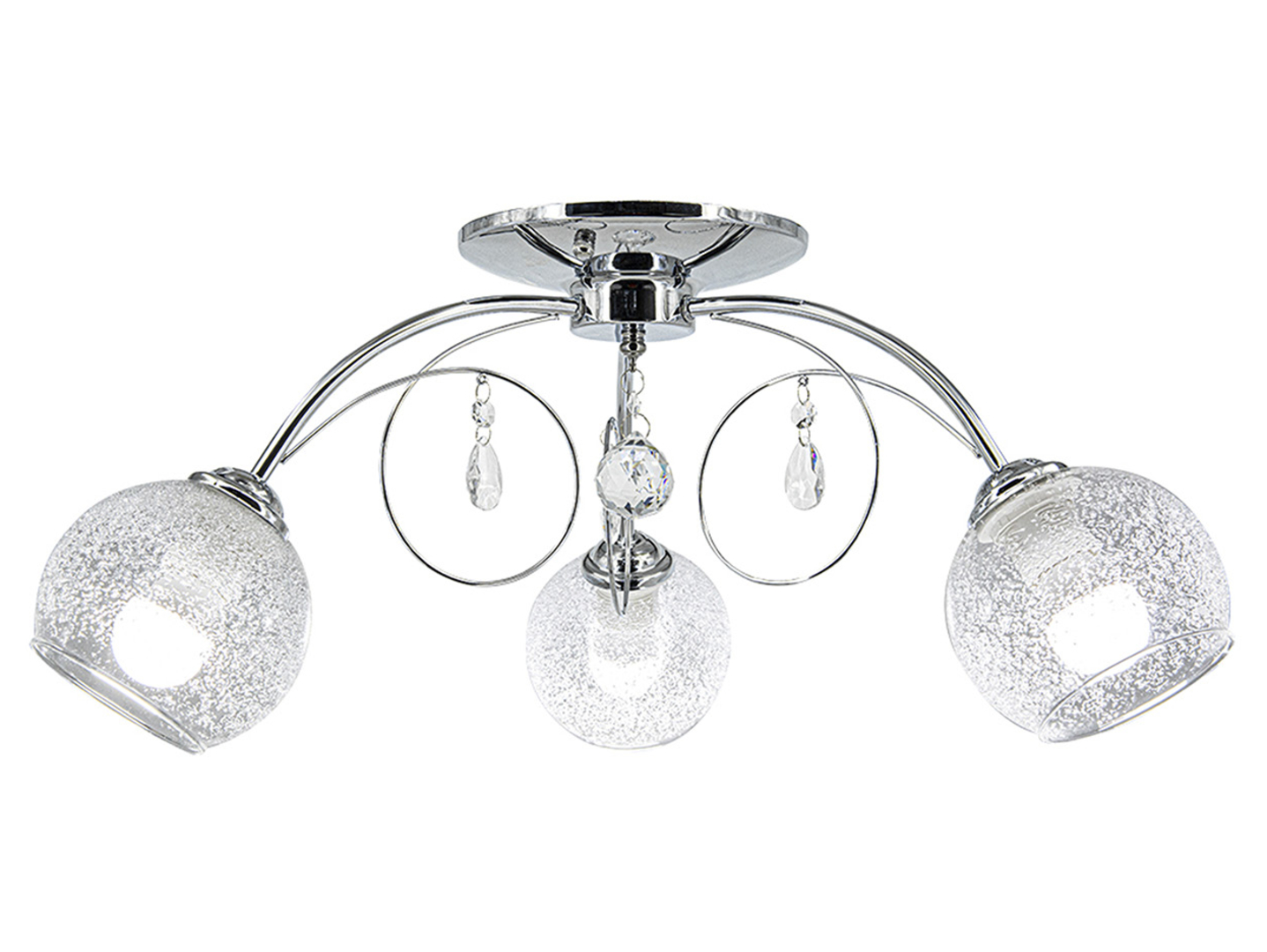 Lampa sufitowa Carmen 3-punktowa metalowa srebrna