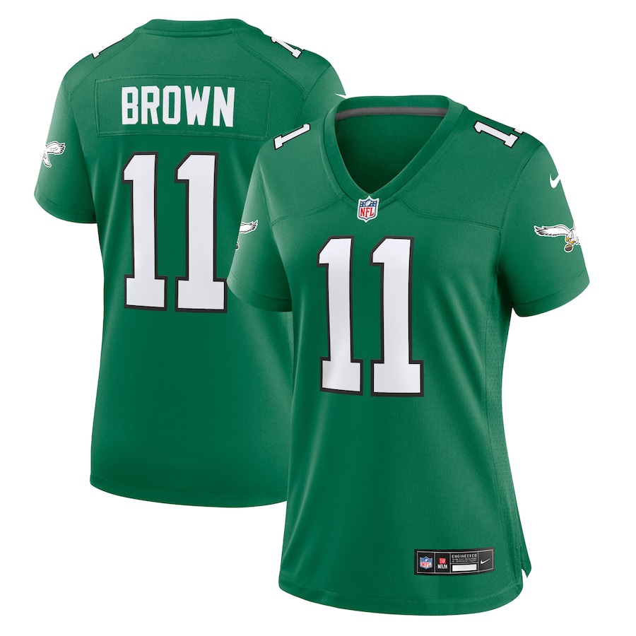 A.J. Brown Philadelphia Eagles Nike Women's Alternate Player Game Jersey - Kelly Green