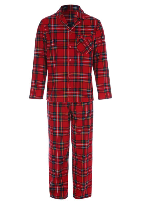 Mens Red Check Family Christmas Pyjama Set