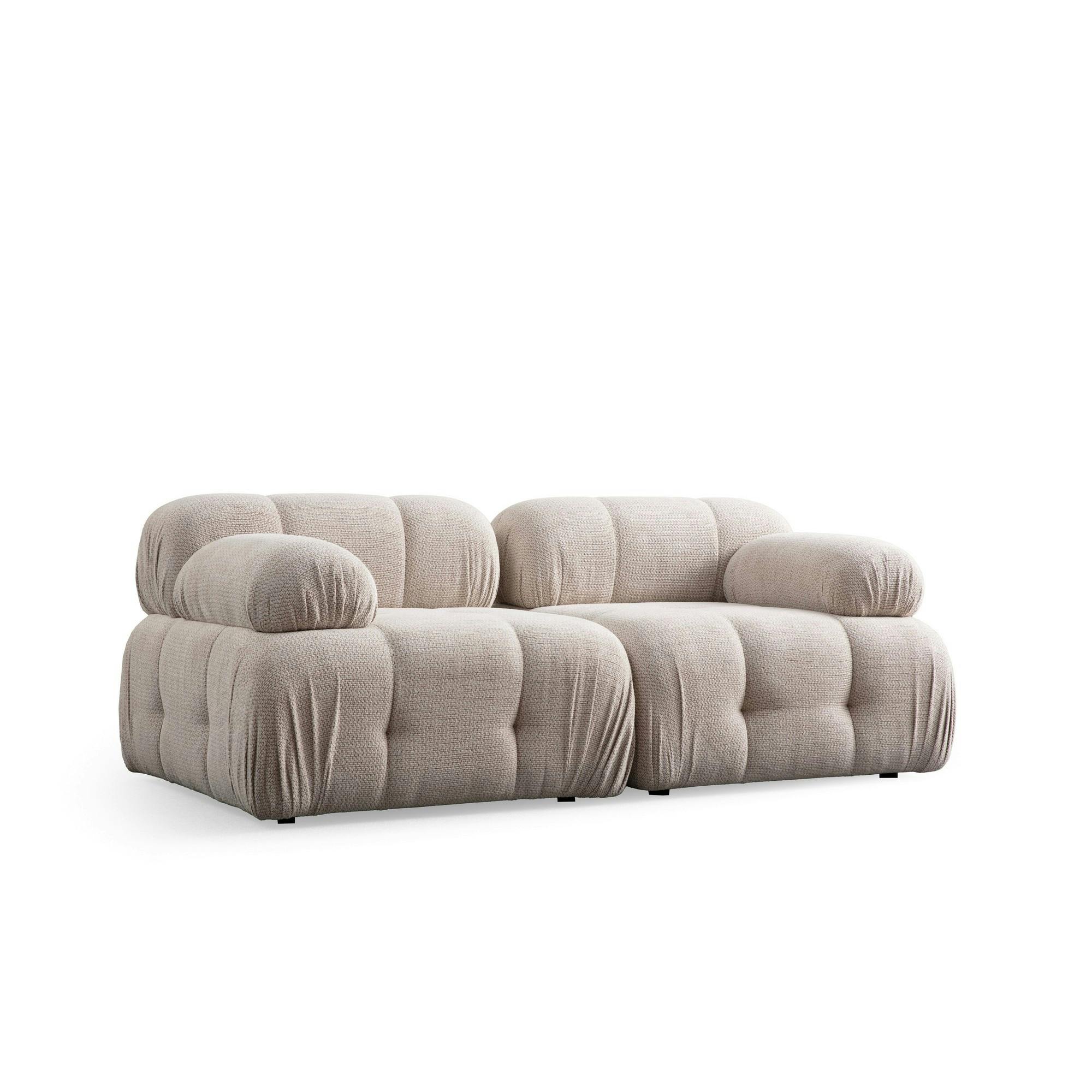 Canapé modulable 2 places écru, assise profonde 190 cm ICA