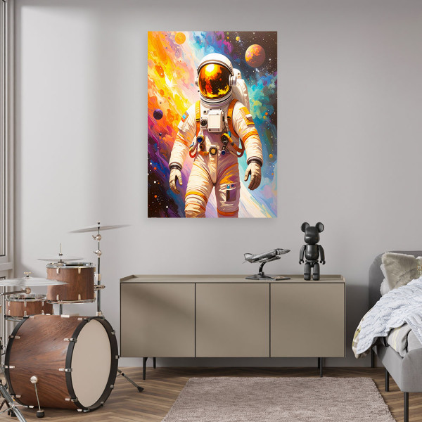 Obraz młodzieżowy do salonu, Astronauta Kosmos Planety 20x30
