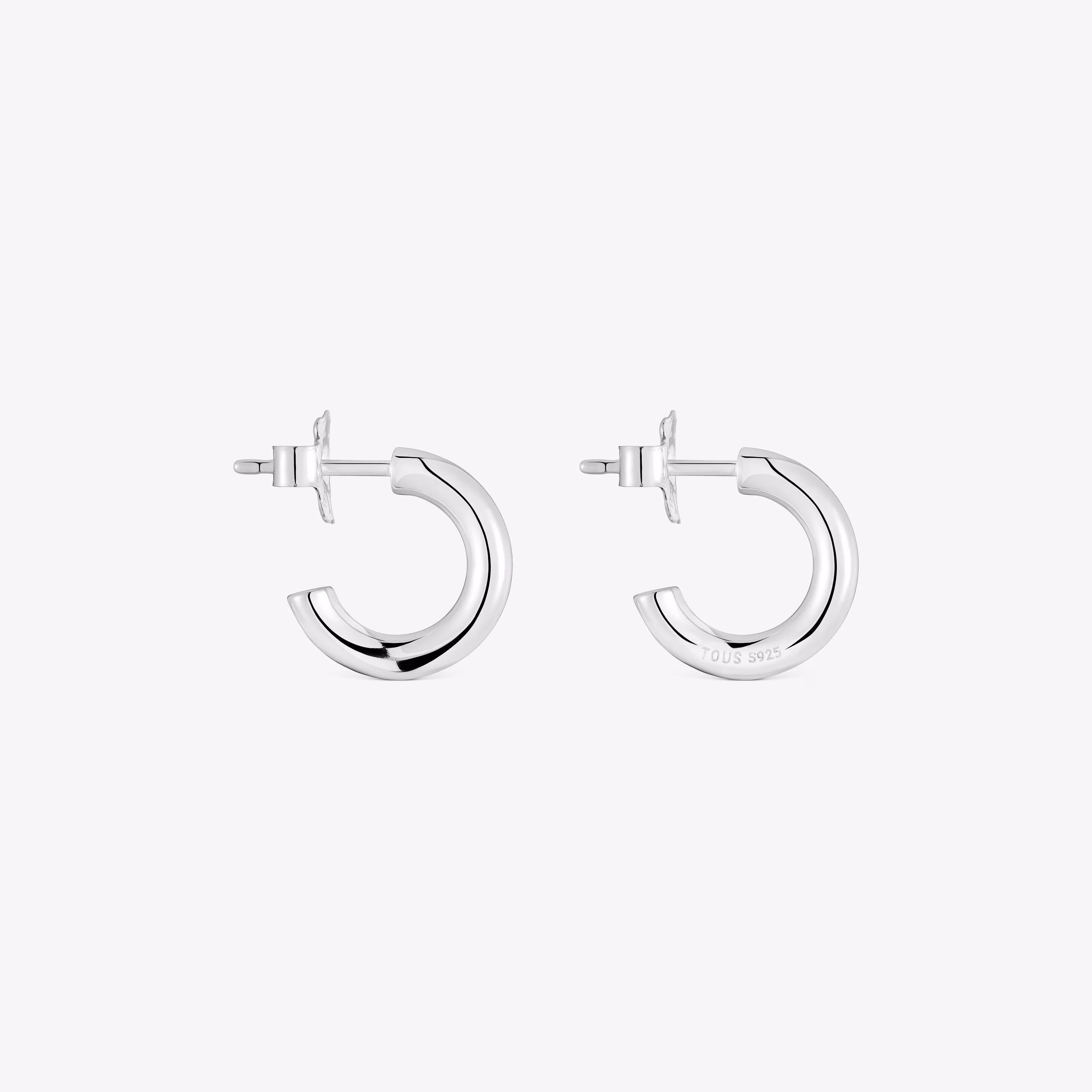 Pendientes aro cortos de plata 8 mm Basicos