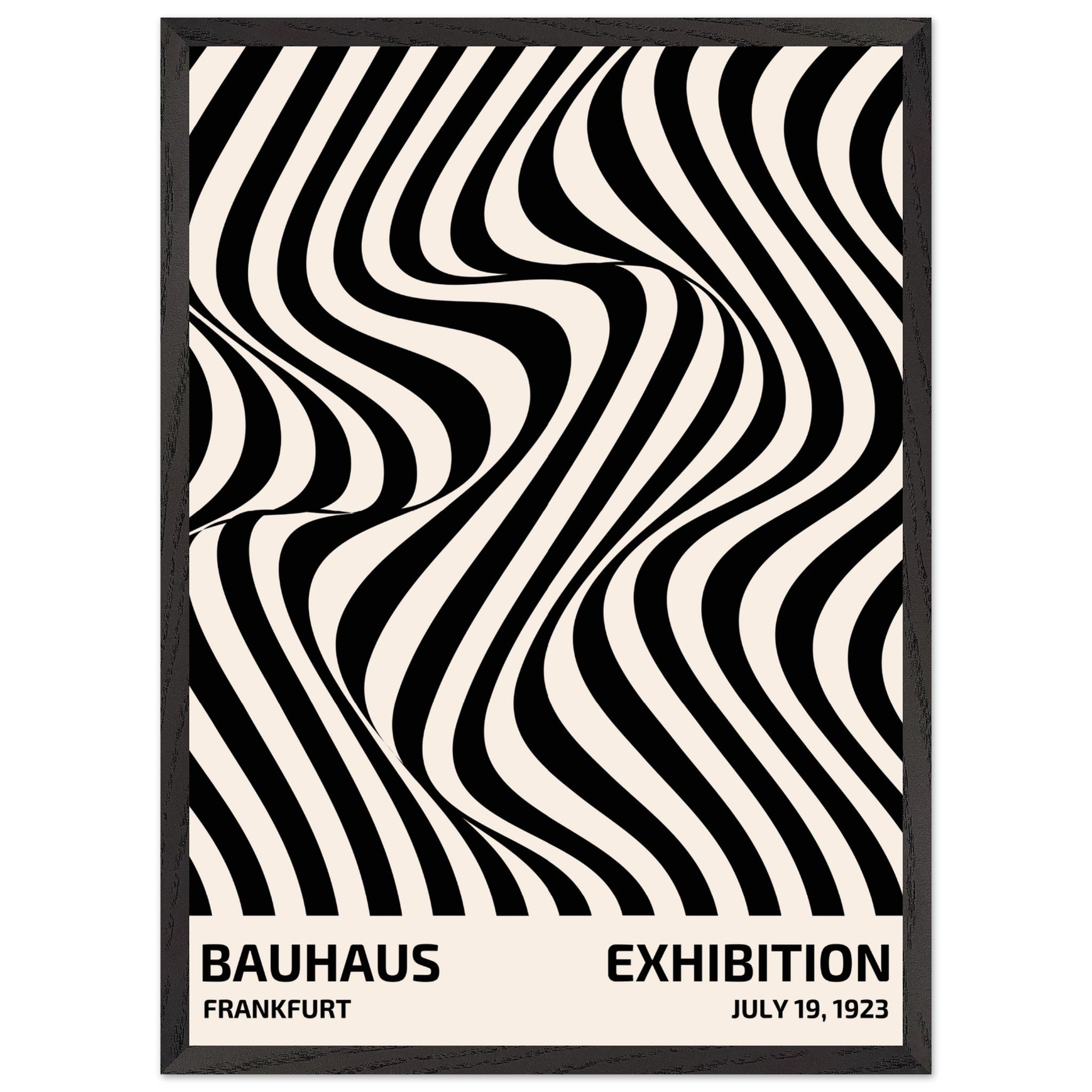 Artfulprints Poster met Lijst Bauhaus - Exhibition Frankfurt  - 50x70 cm - Zwart / Wit