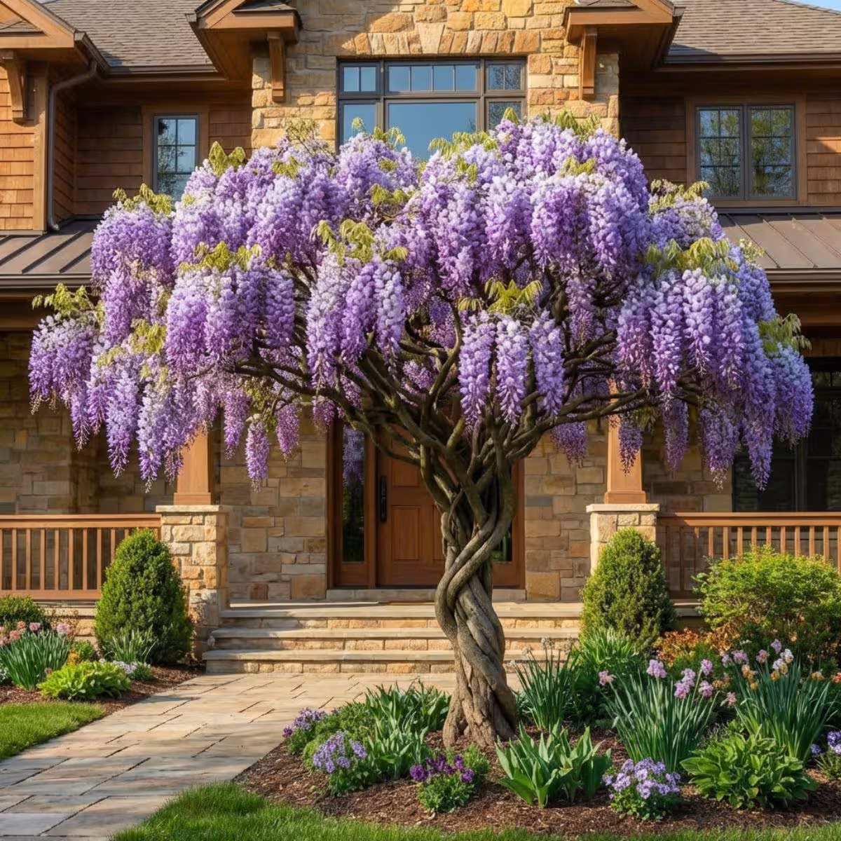 Purple Wisteria Live Plant: Fast-Growing Vine/Tree, Bonsai Ready (6''- 1 foot tall) potted