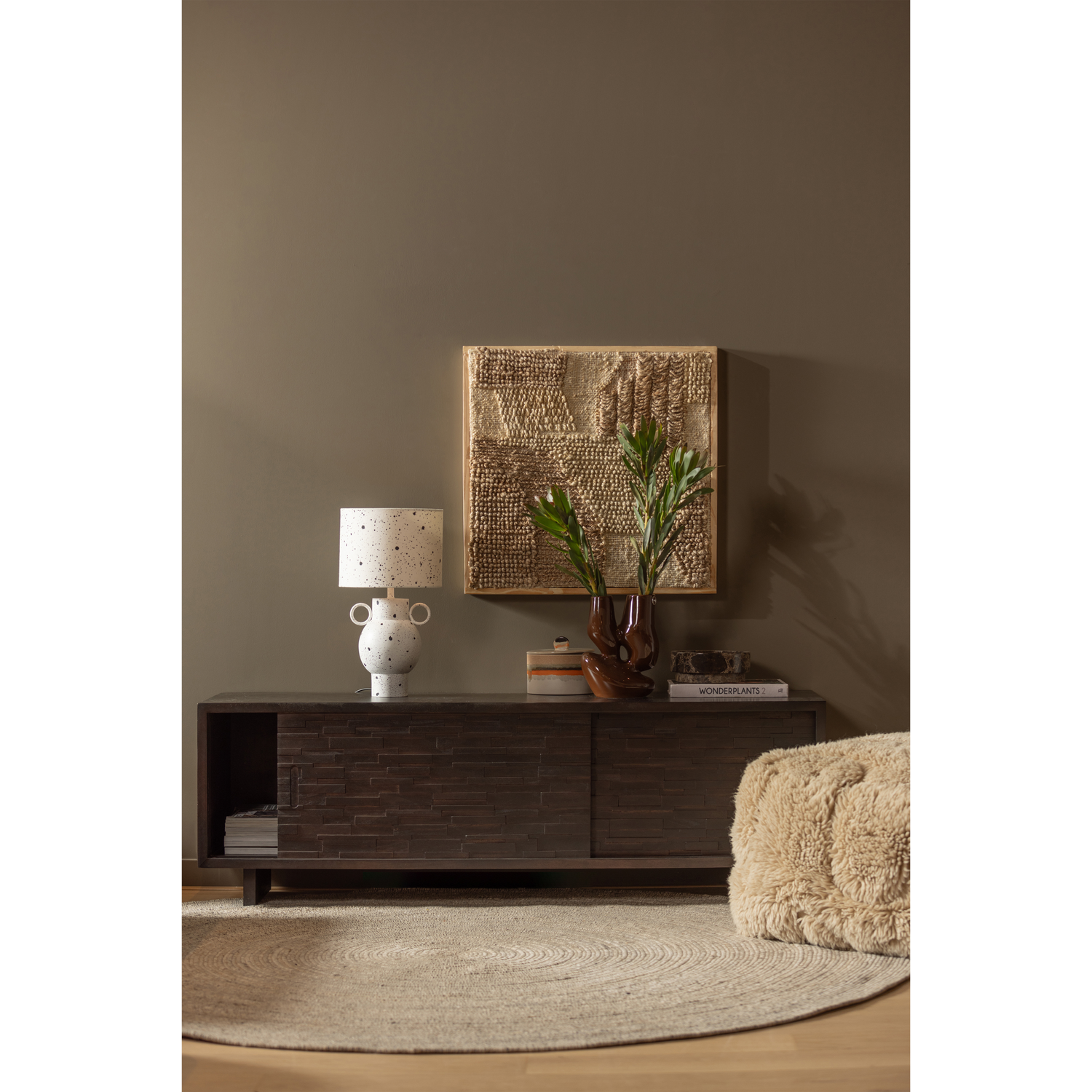 WOOOD Utopia Vloerkleed - Wol Katoen - Naturel - 1x200x200