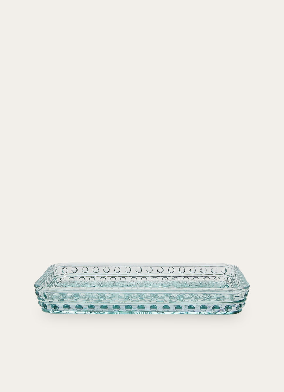 PLATEAU DE SALLE DE BAIN EN VERRE MOTIF FLEUR BLEU CLAIR