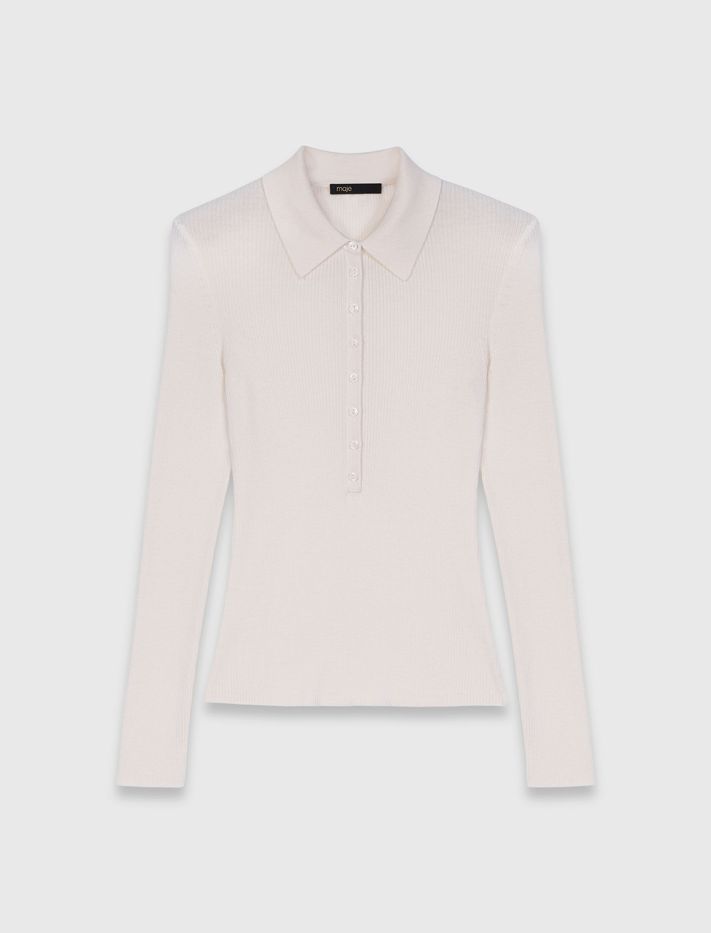Pull cotelé à col polo