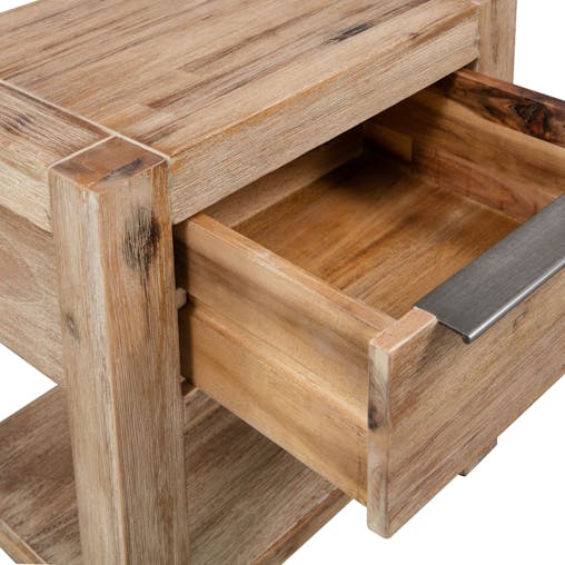 NNEVL Nightstands with Drawers 2 pcs 40x30x48 cm Solid Acacia Wood