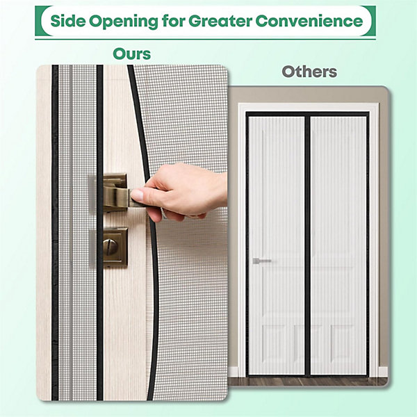 CODEKEY 100x220 cmMoustiquaire Porte Magnétique à Ouverture Latérale , Installation Facile sans Perçage, Anti-Moustiques &Insec