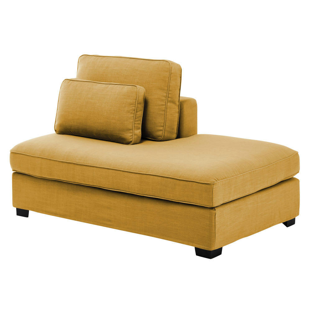 Milano - Méridienne droite pour canapé modulable jaune moutarde