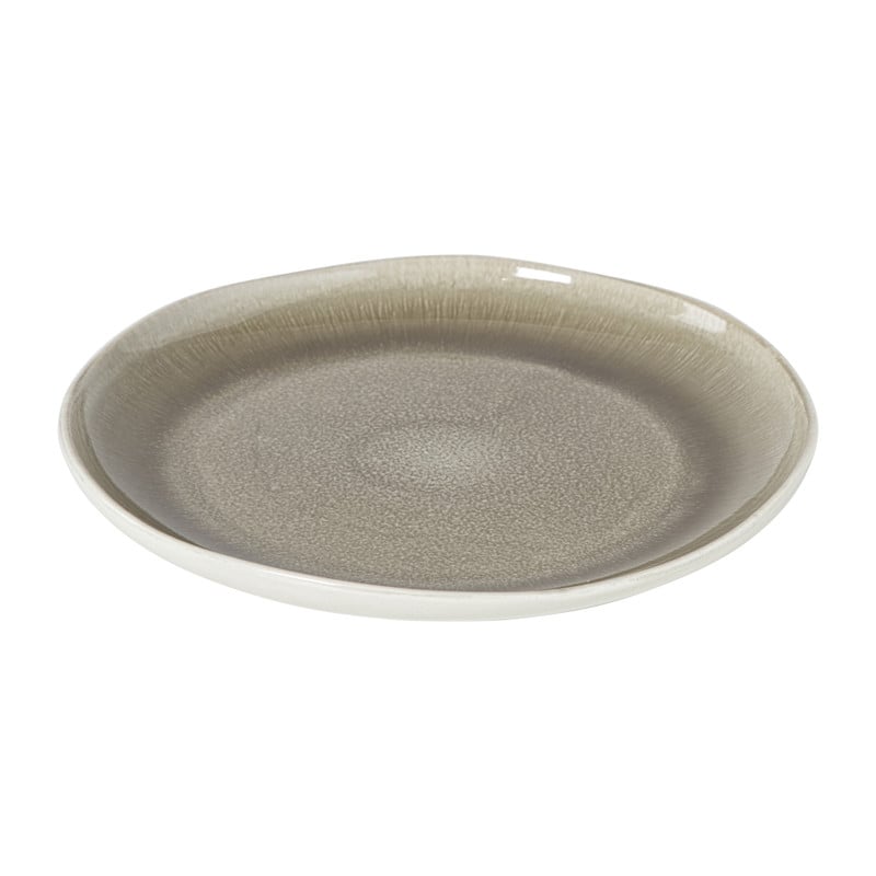 Ontbijtbord kaori - wit/bruin - &Oslash;21.8x2.5 cm