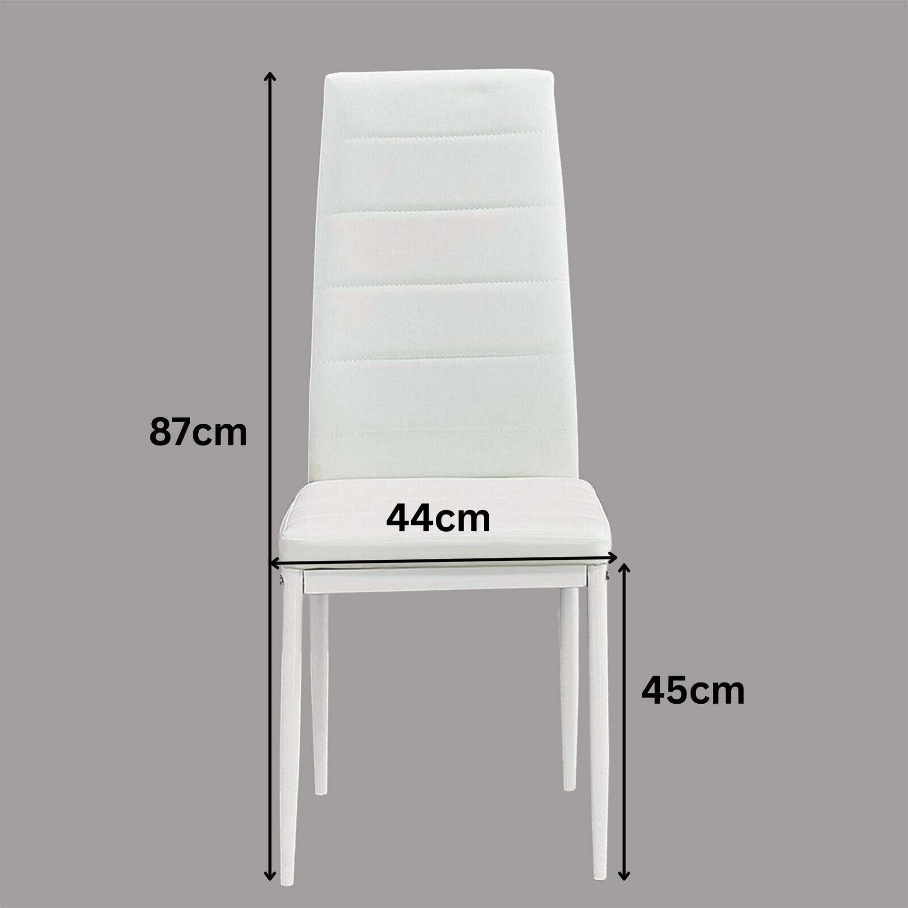KOSY KOALA Black Marble Effect Dining Table with 4 White Faux Leather Chairs