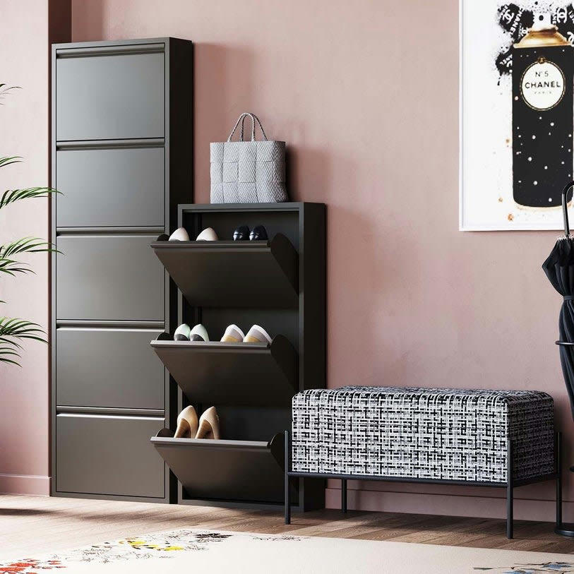 CARUSO - Casier à chaussures Caruso noir 3 tiroirs Kare Design