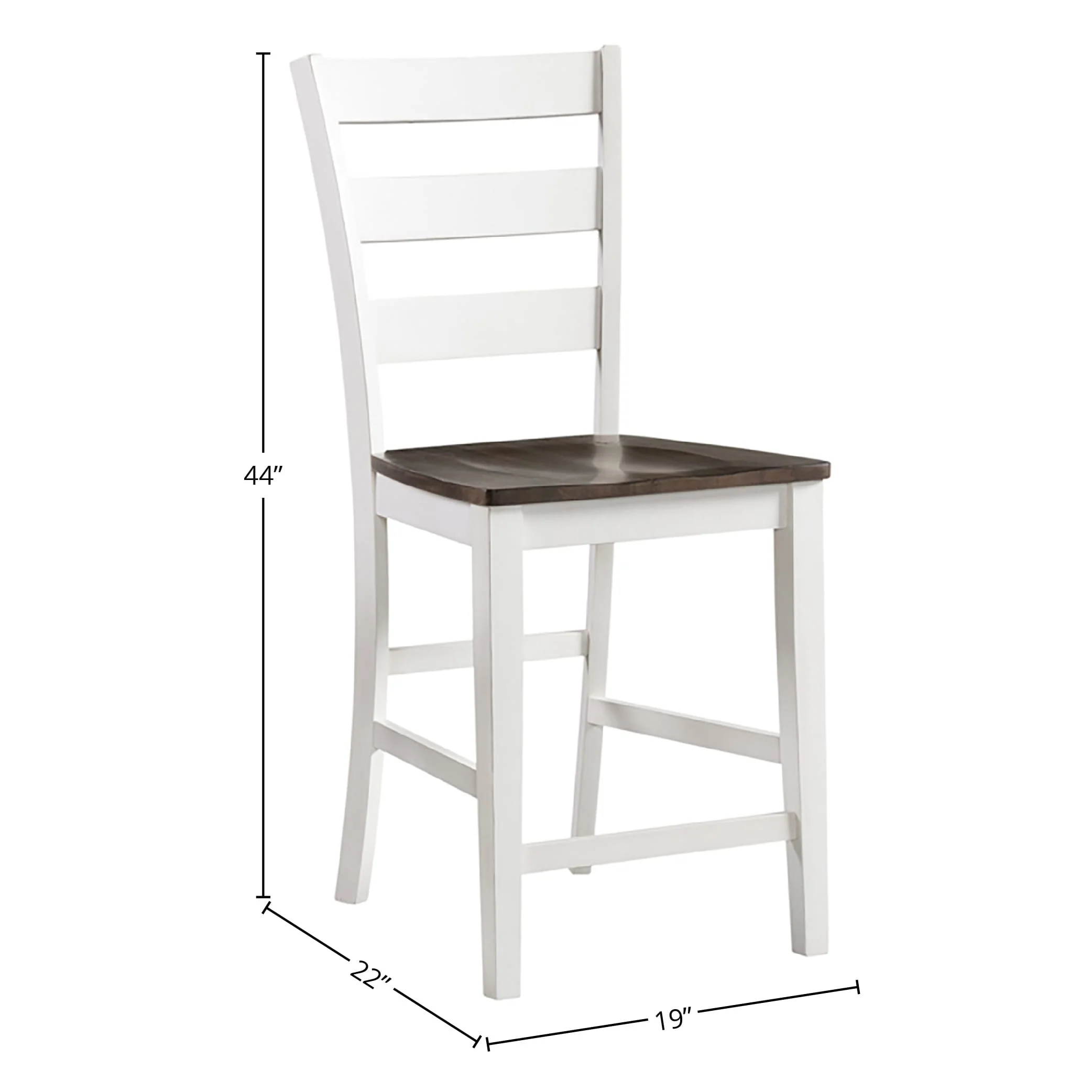 Kona Grey and White Wood Ladder Back Barstools (Set of 2)