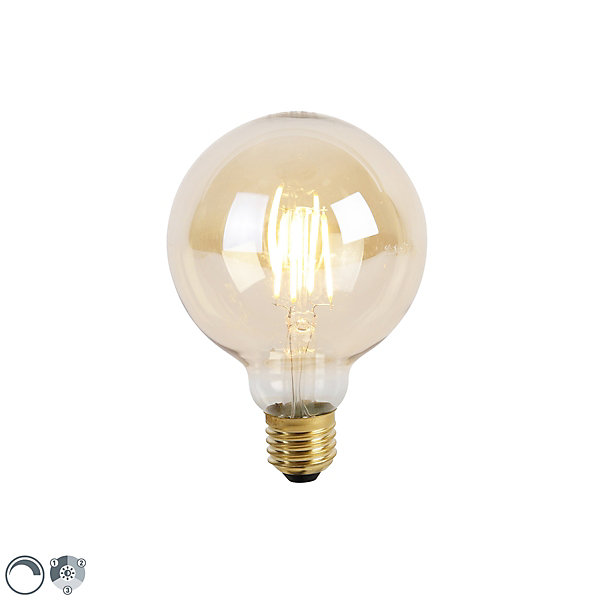 Ampoule LED dimmable 3 niveaux E27 G95 Goldline 5W 530lm 2200K