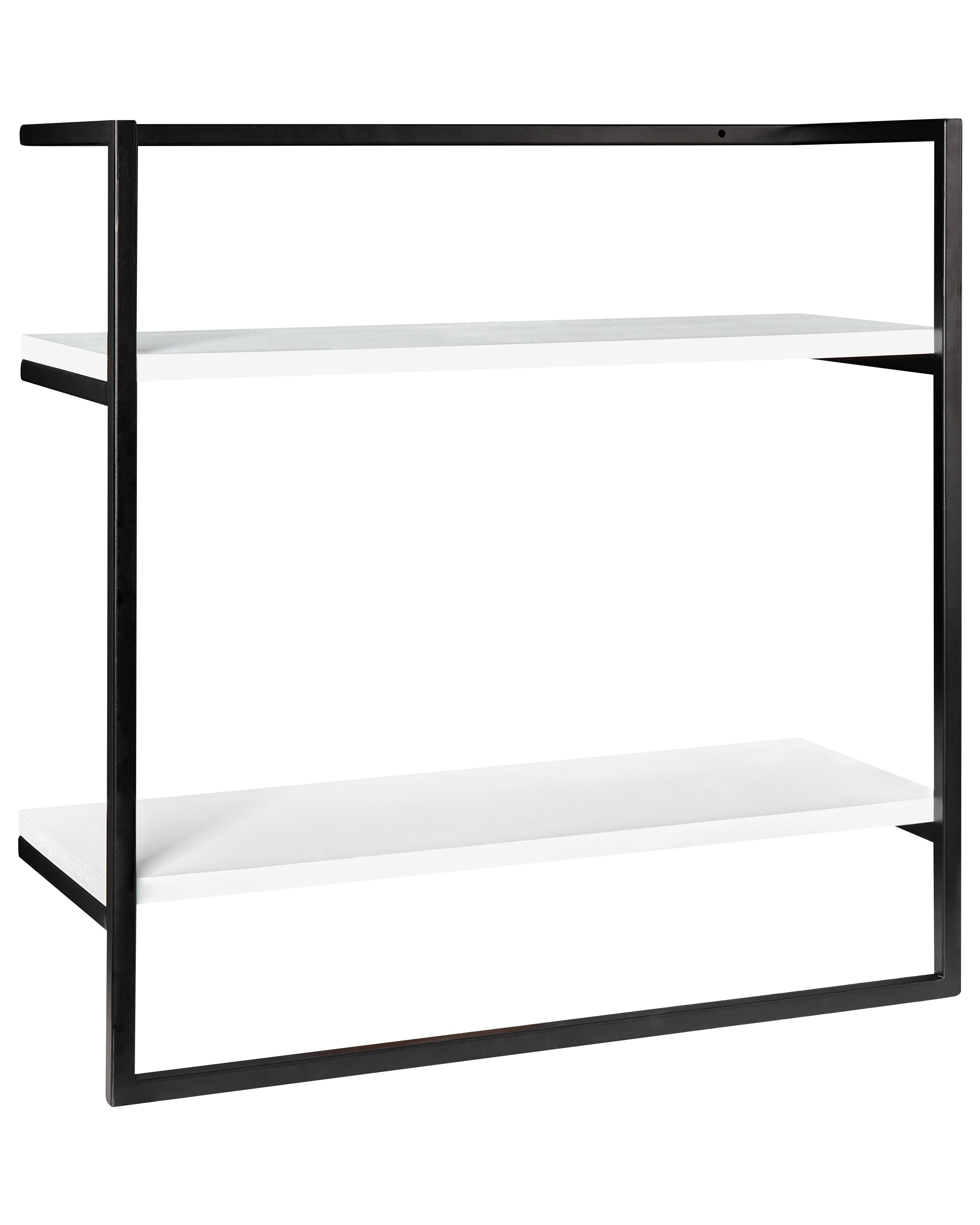 Towel Rack BETANIA Metal Black with Shelves