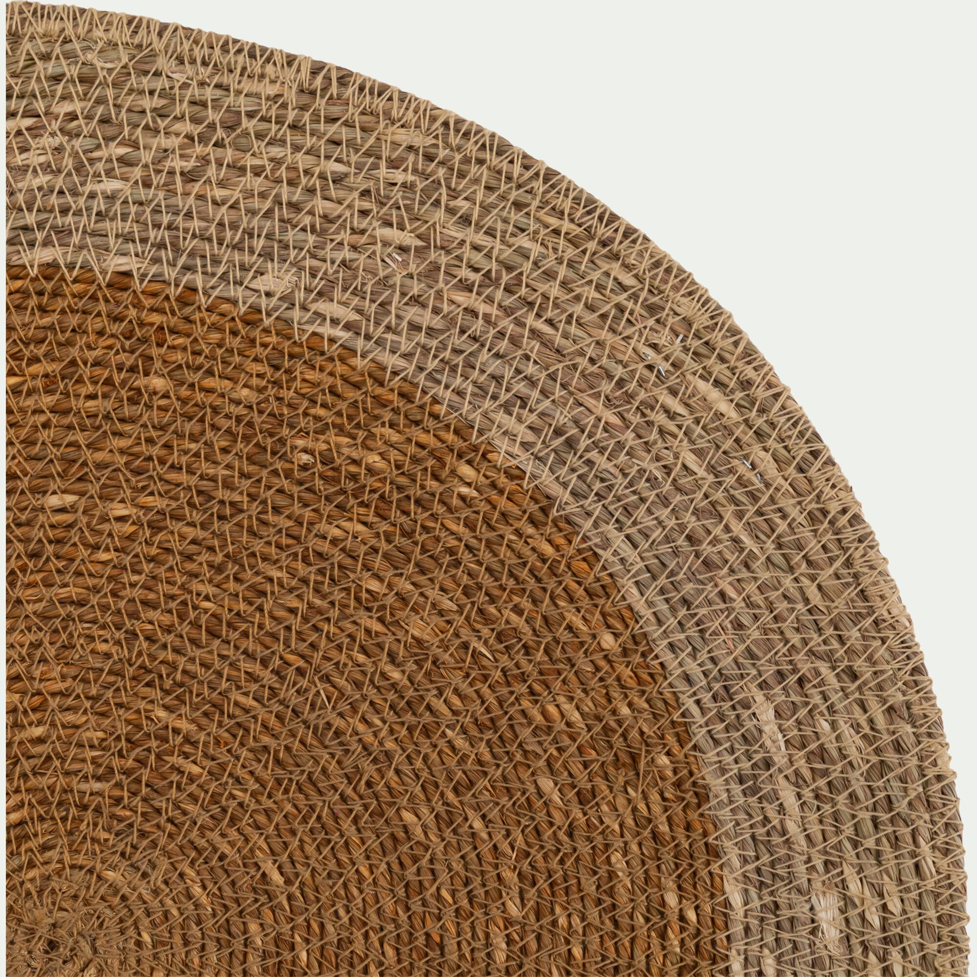 LAMIS - Lot de 2 sets de table ronds en jonc de mer 38cm - brun