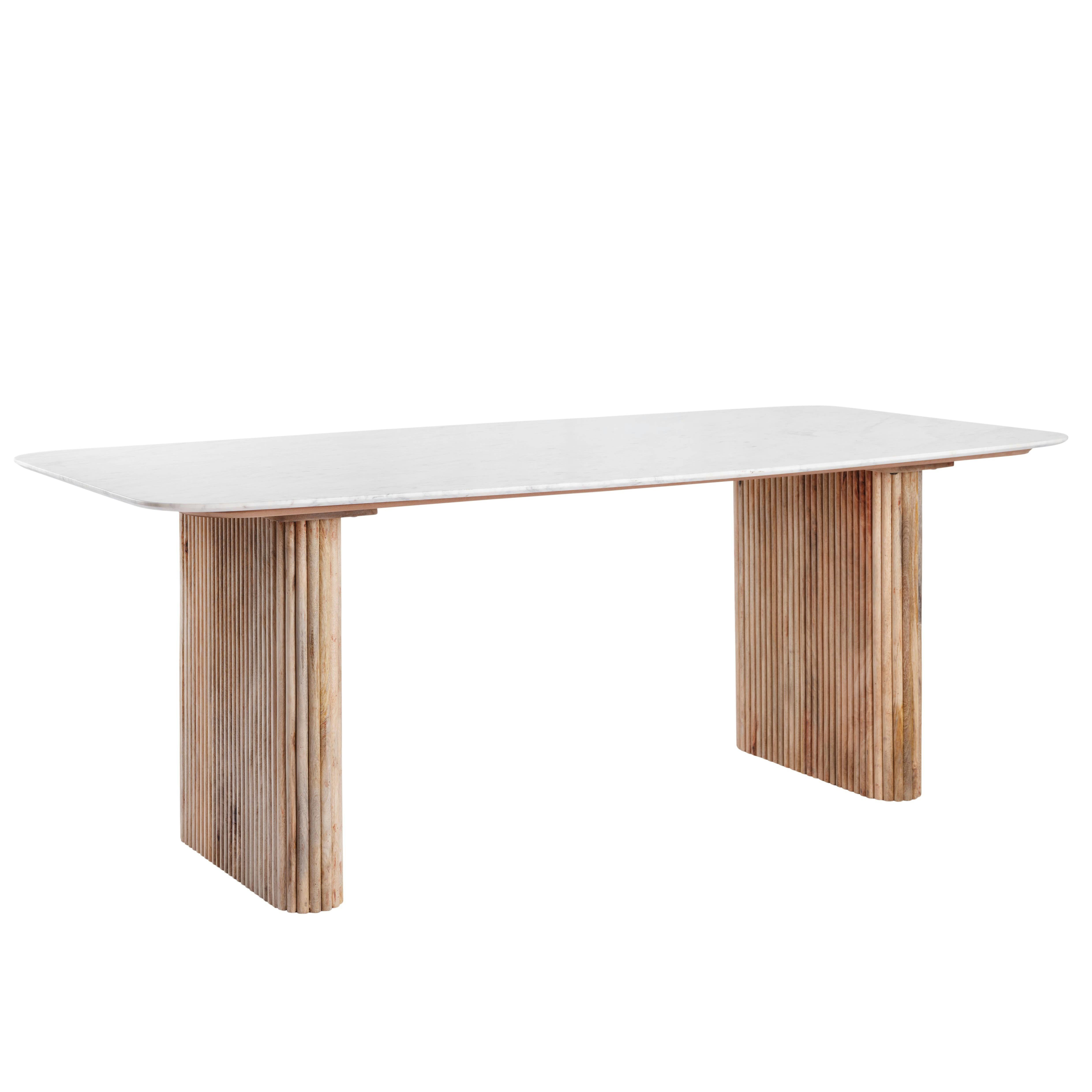 Table marbre et bois 200 cm MASSA