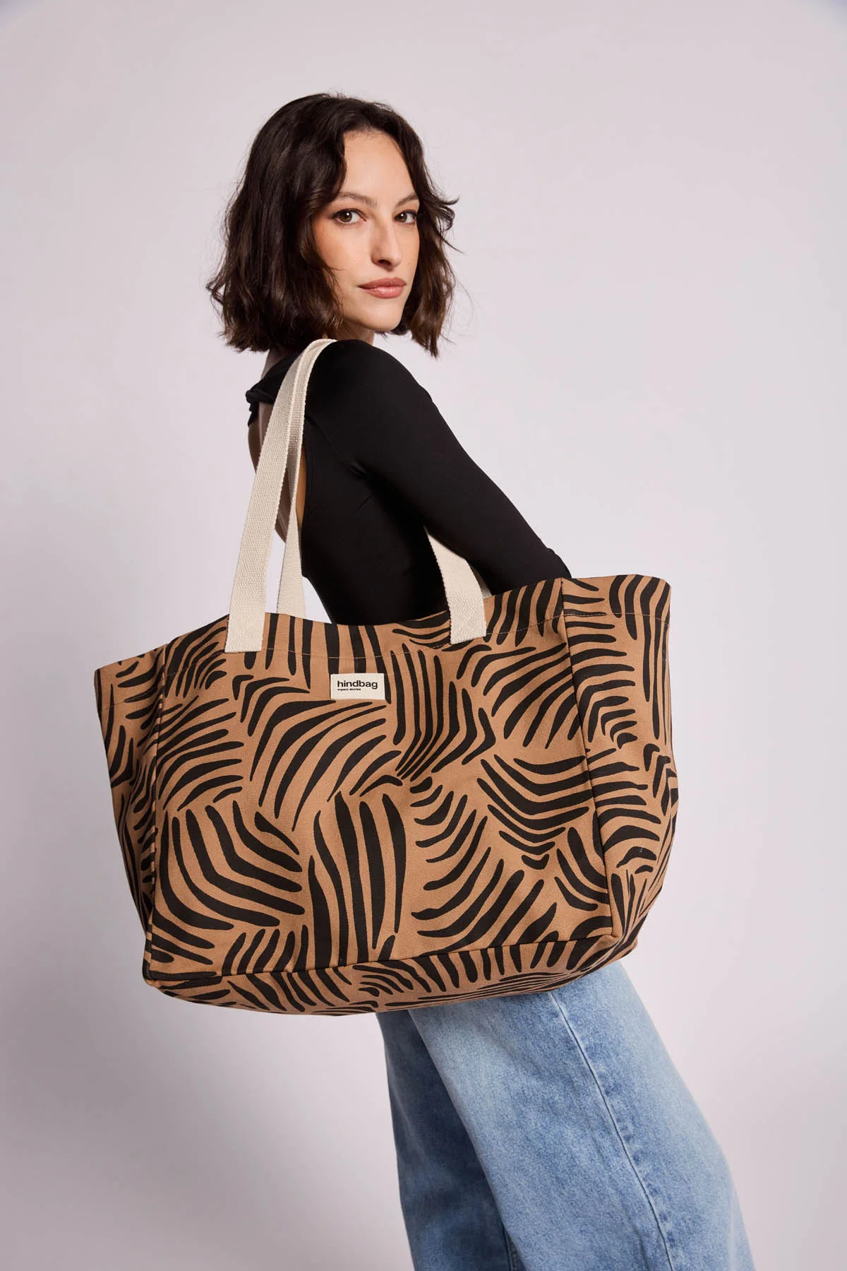Sac cabas Claude Zèbre cannelle