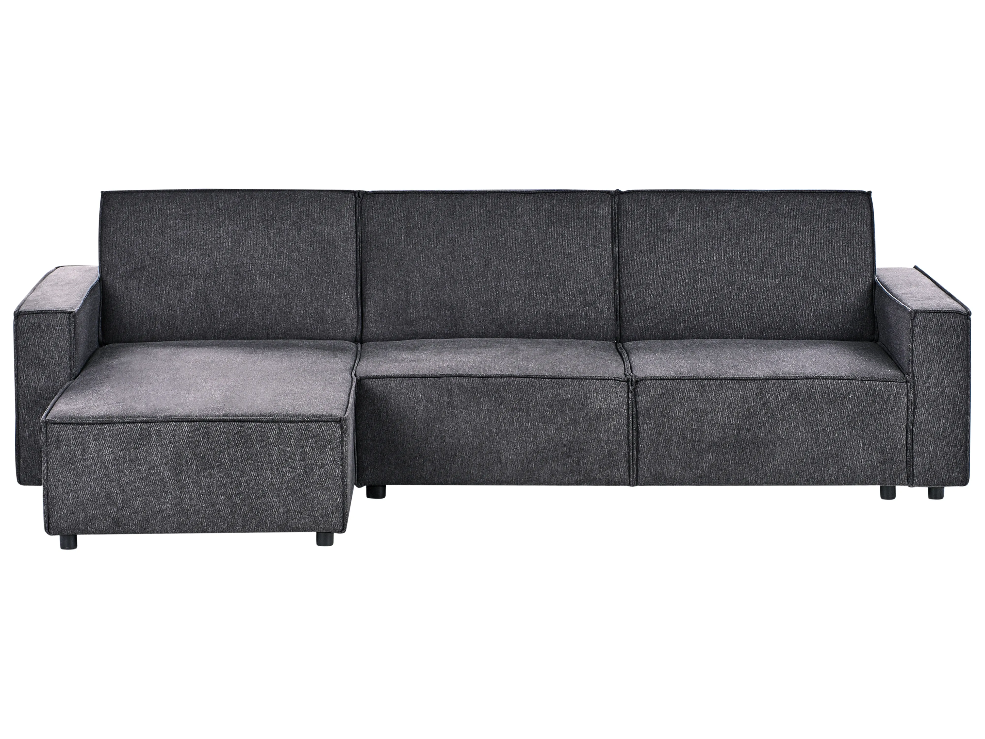 Corner Sofa Bed 3 Seater ROMEDAL II Fabric Graphite Grey Left Hand