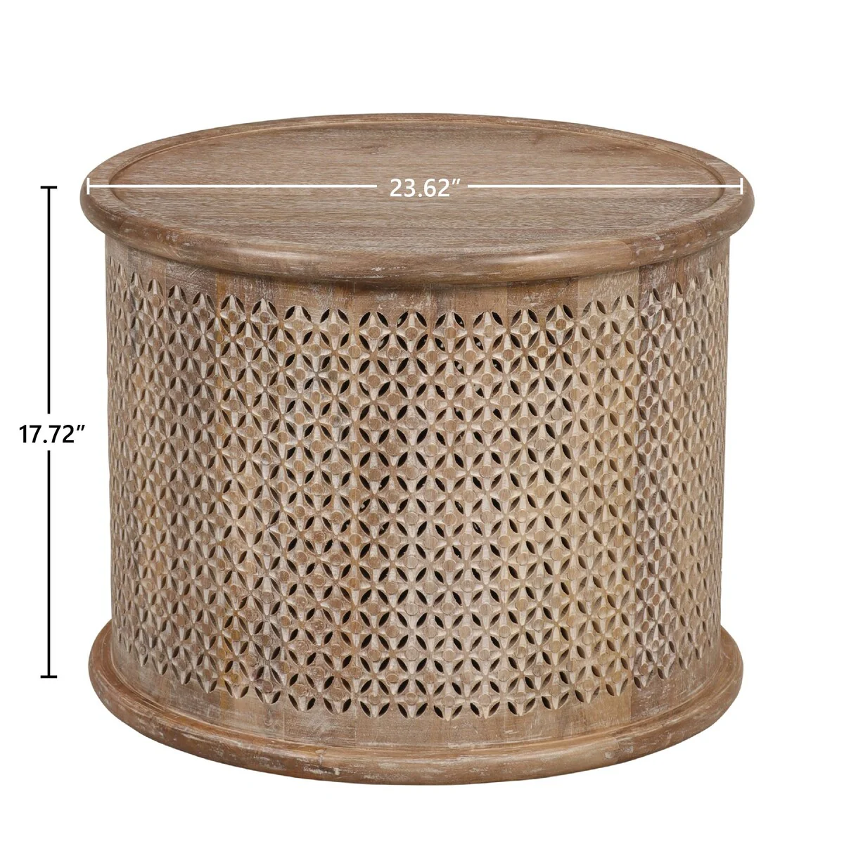 Sumter 23-inch Diameter Mango Wood Drum Coffee Table