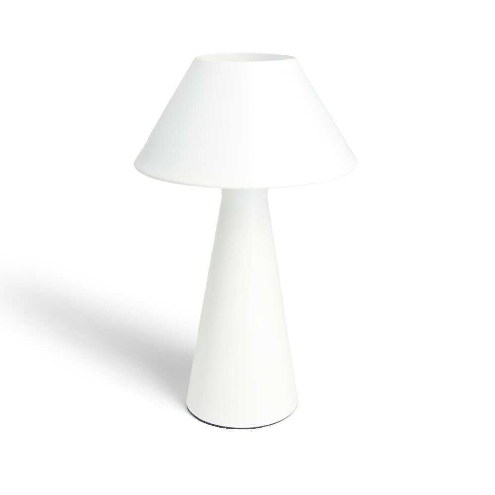 Lampe à poser tactile conique méal blanc Ø21xH27cm