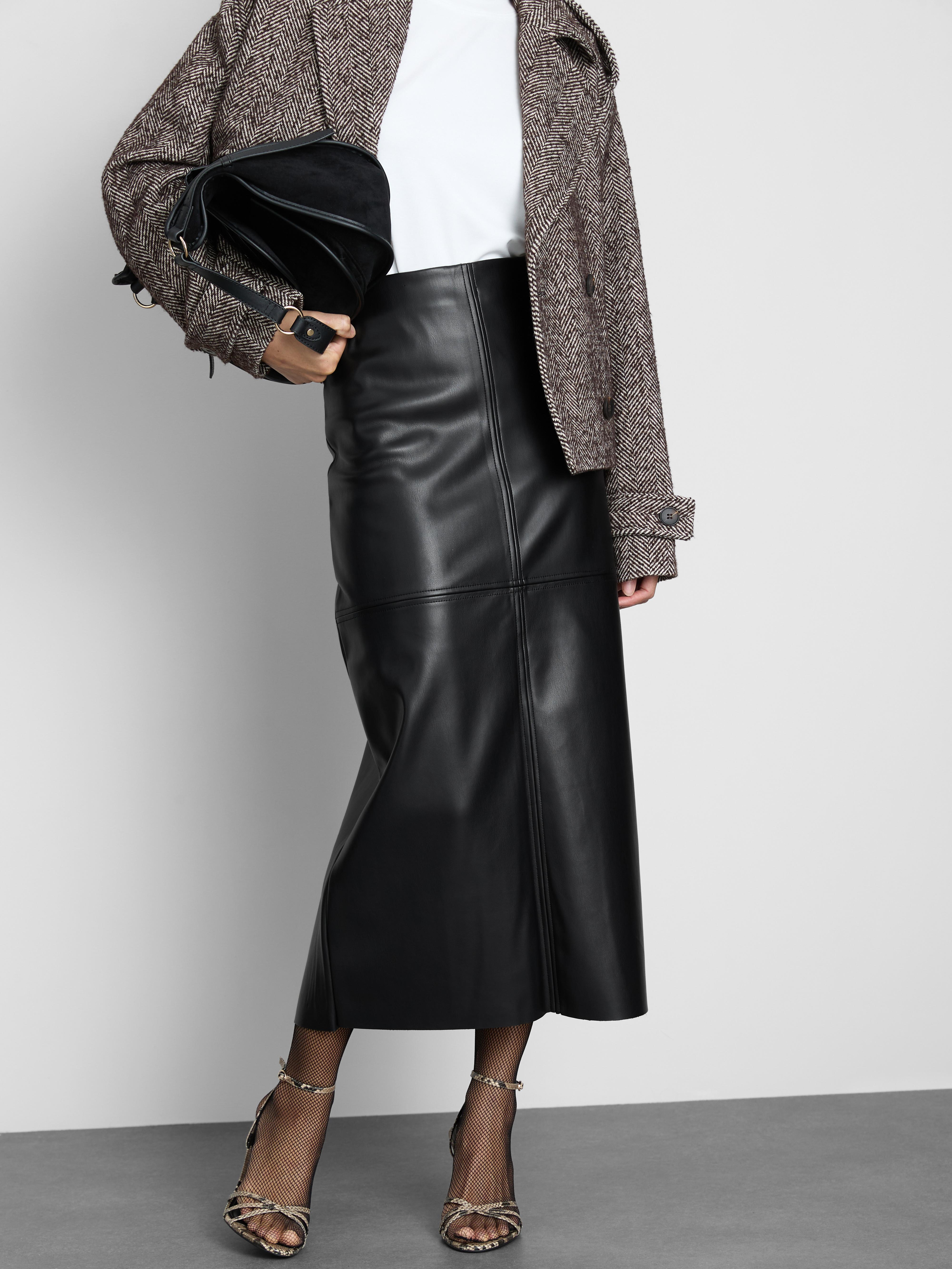 PU Midi Pencil Skirt