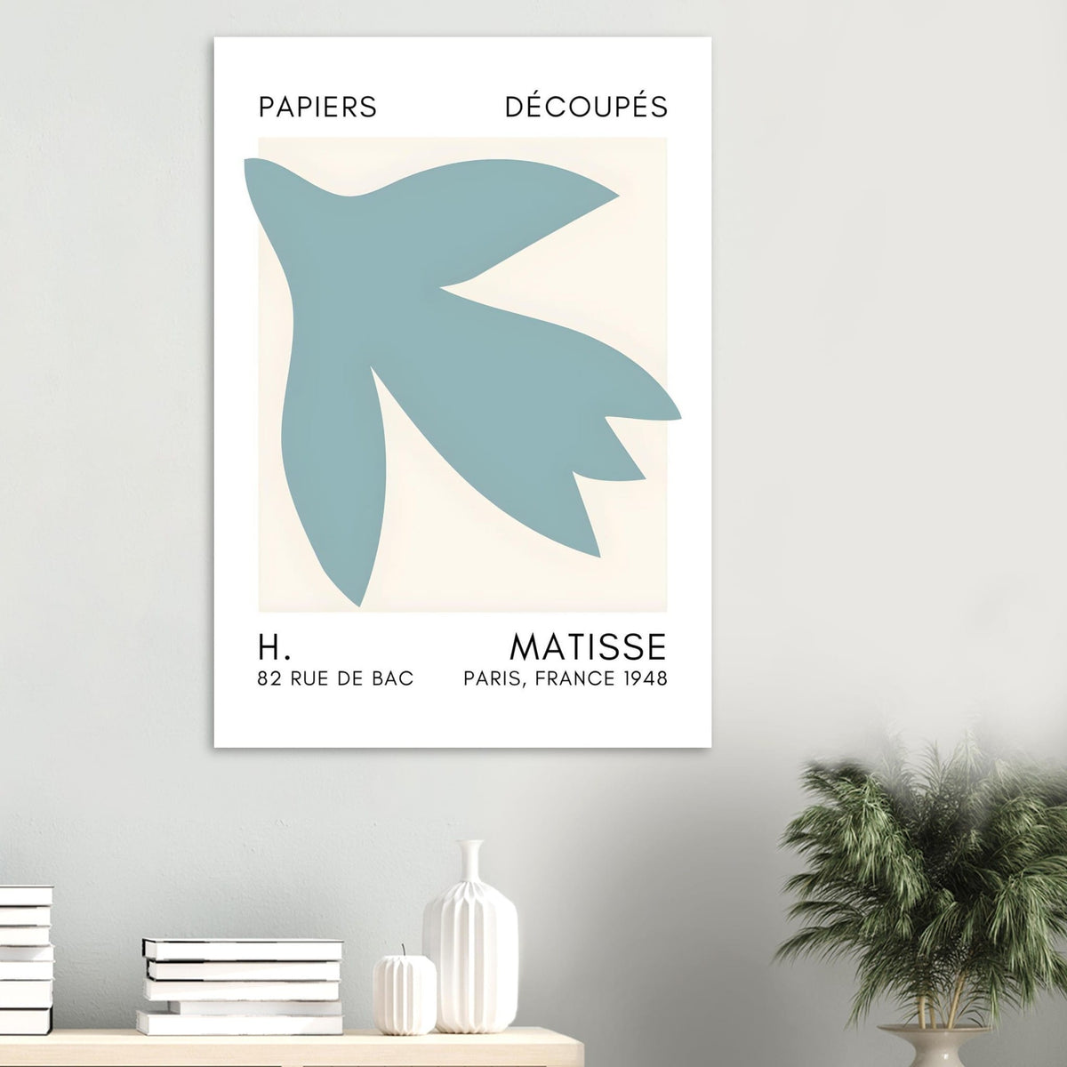 Artfulprints Poster Matisse – Shapes in the air turquoise  - 70x100 cm - Turquoise