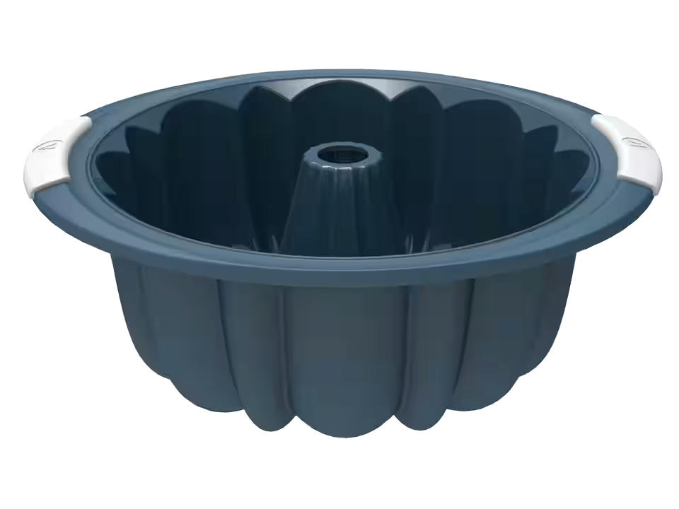 Vida by PADERNO Reinforced Silicone Fluted Cake Pan, Blue