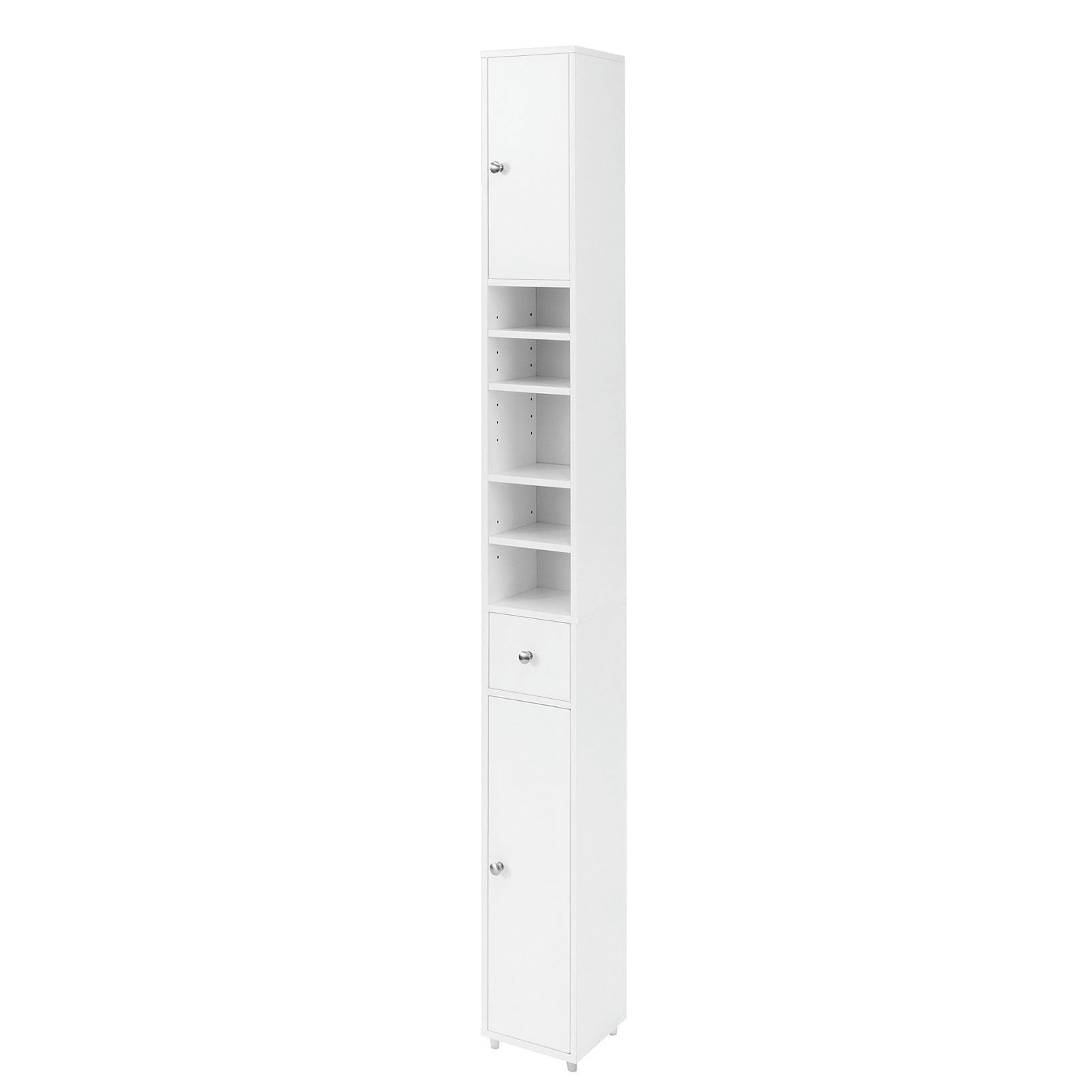 - Meuble colonne effet bois blanc