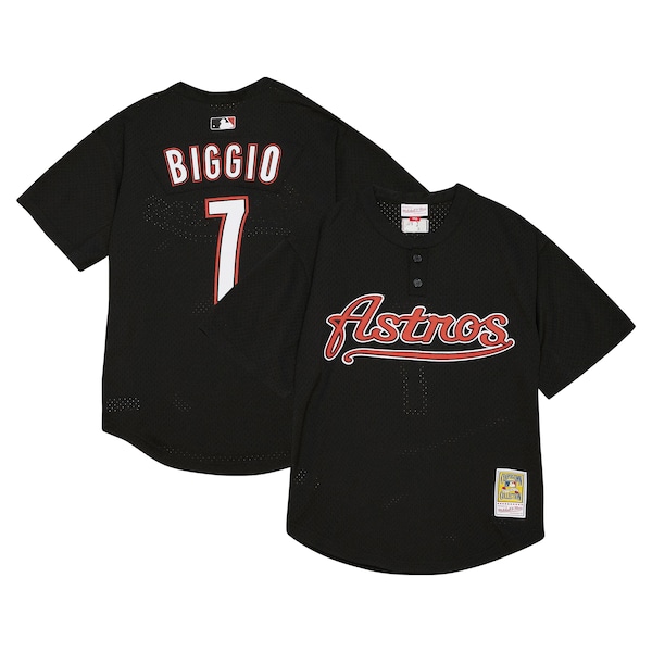 Craig Biggio Houston Astros Profile Big & Tall Cooperstown Collection Mesh Batting Practice Jersey - Black