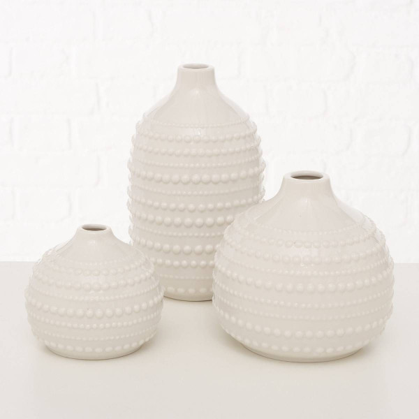 Wazon dekoracyjny Meruna, porcelanowy, 3 sztuki