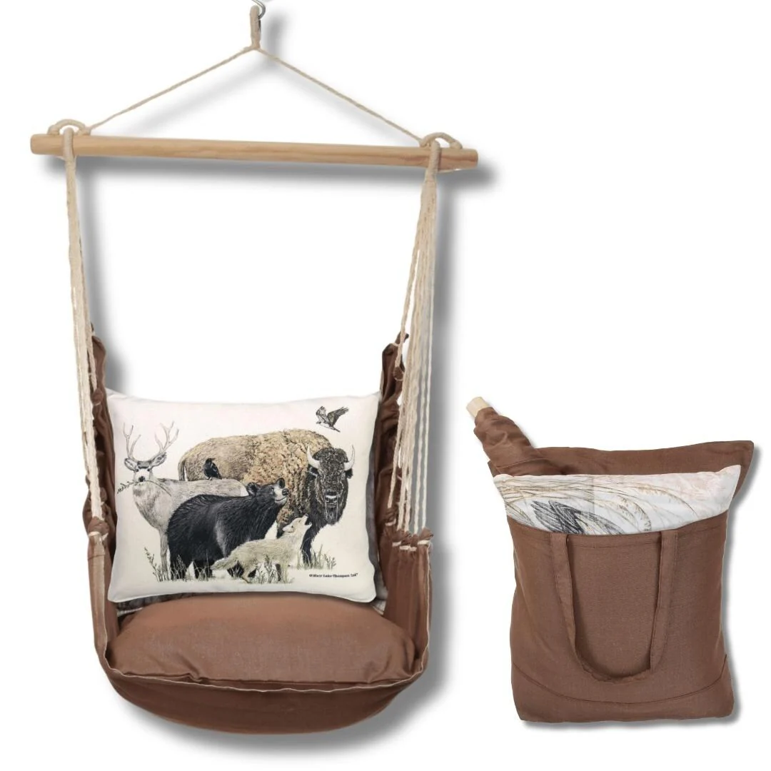 Magnolia Casual Swing Set 4 piece - Chocolate Solid w/ Wild Animals