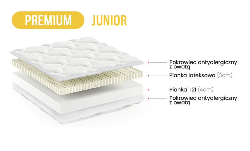 Materac dziecięcy piankowy Premium Junior 80x160