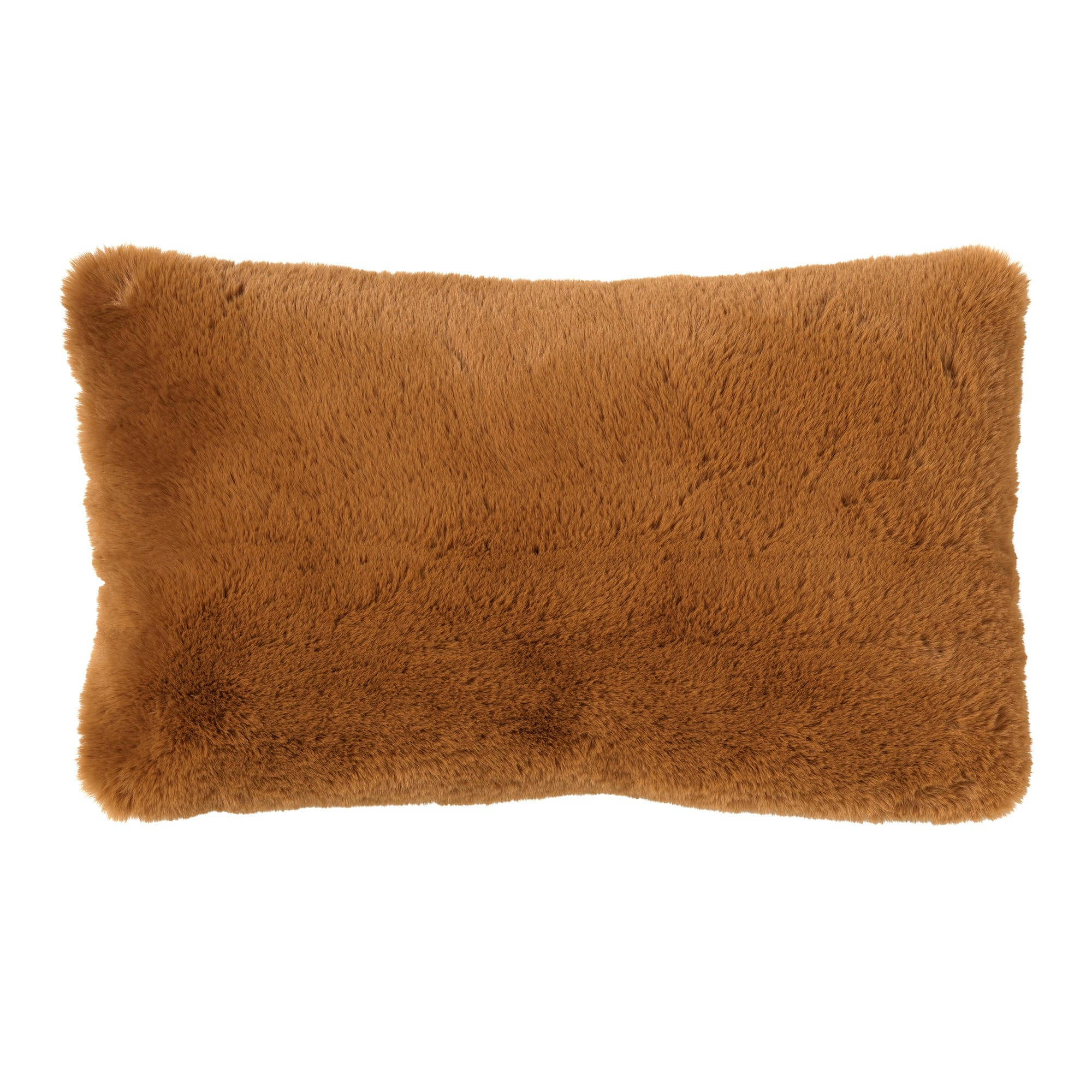 ZAYA - Coussin - marron fausse fourrure 30x50 cm uni