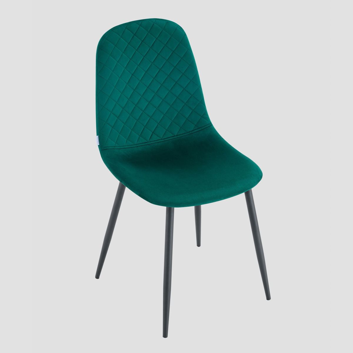 Krzesło NOIR welurowe zielone z czarnymi nogami 44x52x85 cm