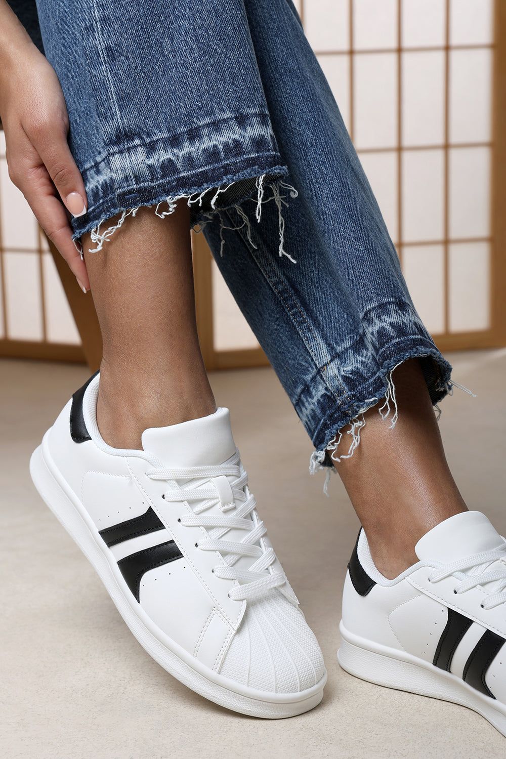 Where's That From Yamileth Stripe Panel Detailed Trainer