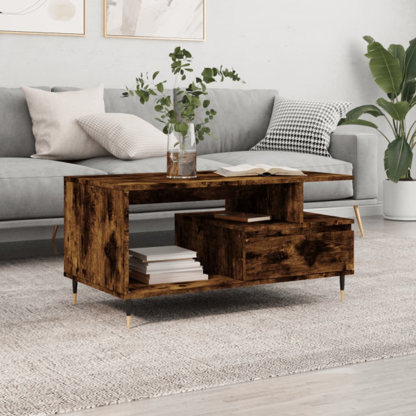Stolik Kawowy Ława Stół Brązowy 90x49x45 Do Salonu Do Pokoju