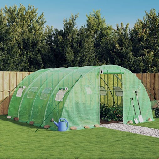 NNEVL Greenhouse with Steel Frame Green 16 m&sup2; 4x4x2 m