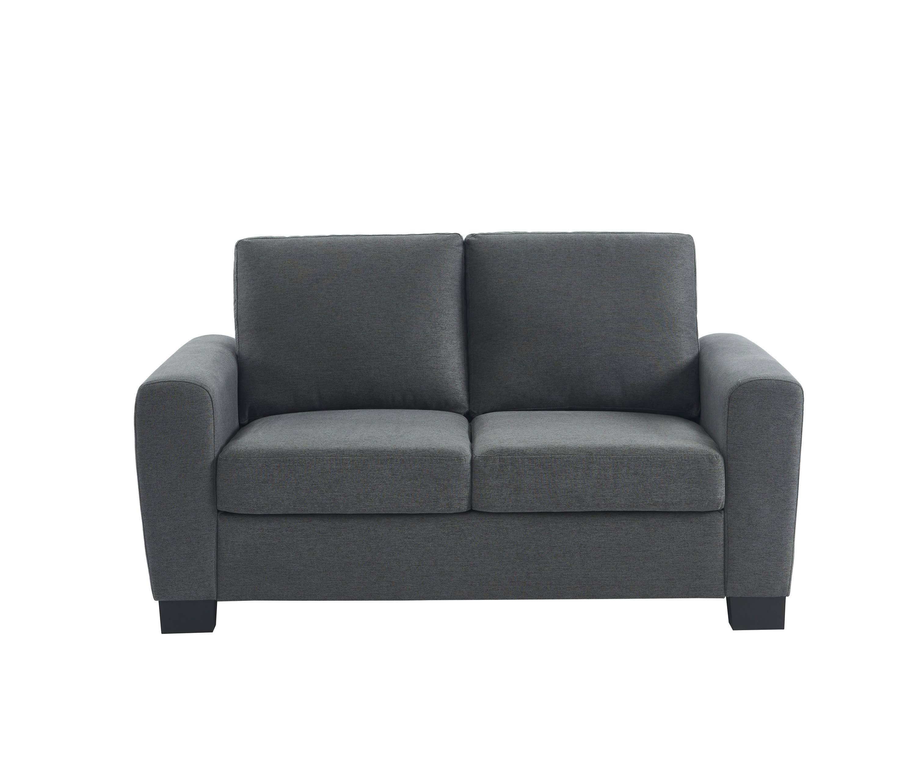 LISE - Canapé droit en tissu 2 places gris